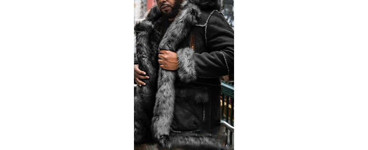 Winter Fashion Fur Horn Button Thermal Coats For Men