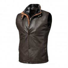 2023 MEN'S VINTAGE DOUBLE LAYER COLLAR LAPEL LEATHER VEST