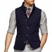 Men's Vintage Suede Stand Collar Single Breasted Vest 65851873Y Men's Vintage Suede Stand Collar Single Breasted Vest 65851873Y