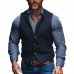 Men's Winter Retro Cotton Yarn Knit Stand Collar Button Vest MTA2870K0P